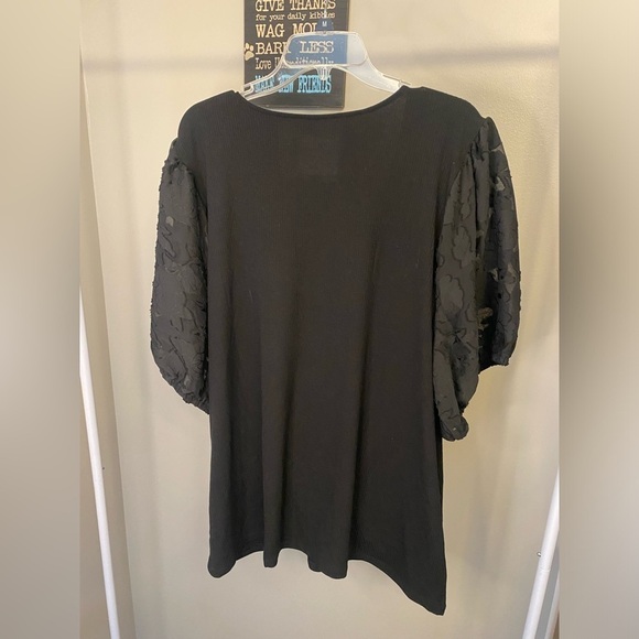 Torrid super soft rib v-neck novelty sleeve surplice black crop top - Picture 6 of 9